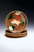 Satz von 4 Jugendstiltellern, Villeroy & Boch,