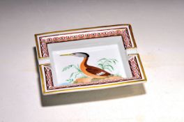 Aschenbecher mit Vogelmalerei, Hermes, Frankreich,