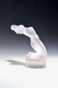 Glasskulptur 'Chrysis', Lalique, Formglas mattiert, am Fuß