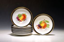 10 Obstteller, Rosenthal, Selb Bavaria, Handmalerei,
