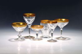 Großes Glasservice, deutsch, Kristallglas, geätzter