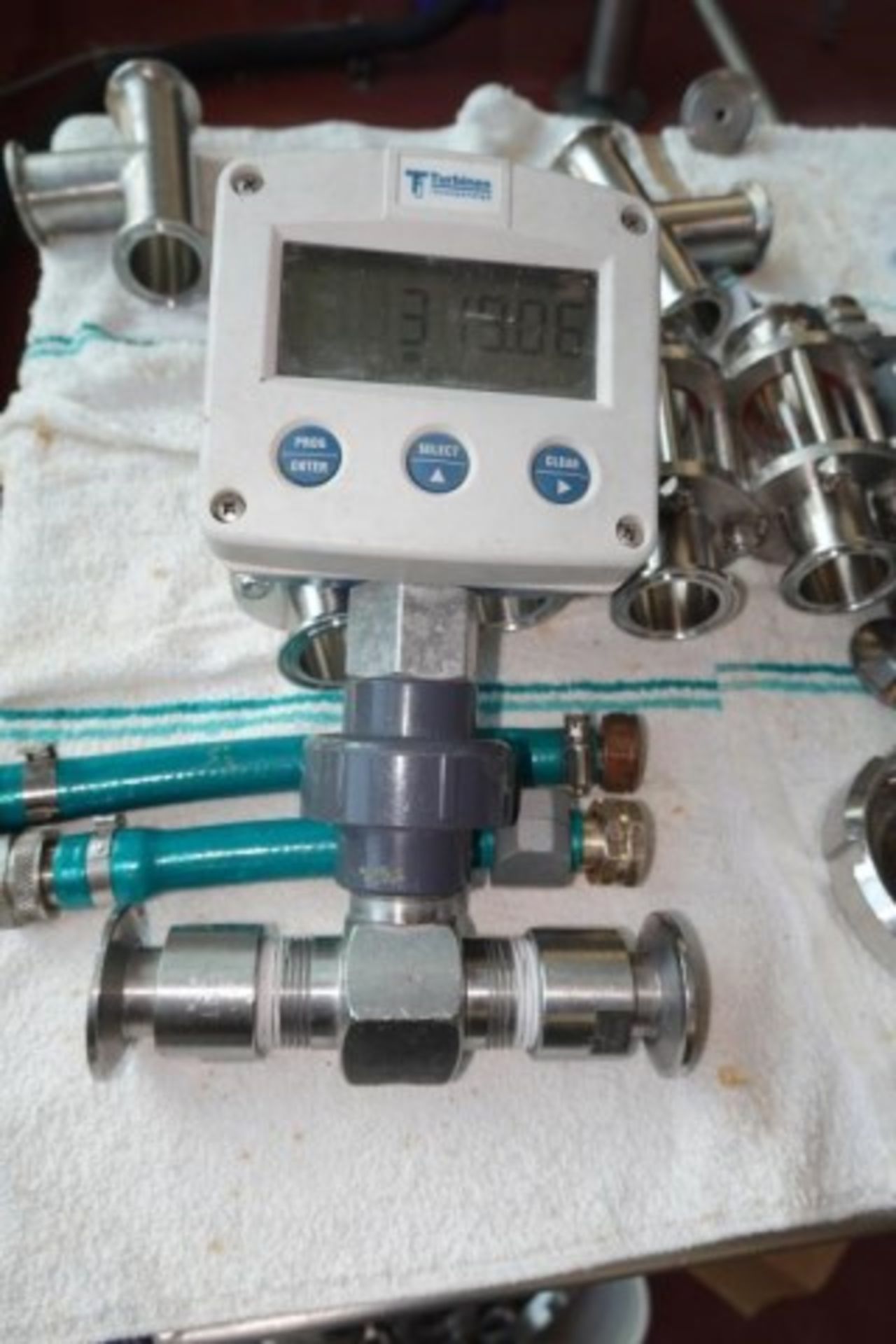 SS Clamps, Tubing, Digital Flow Meters - Image 9 of 16