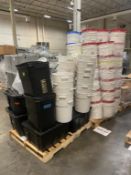Pallets of Plastic Storage Buckets