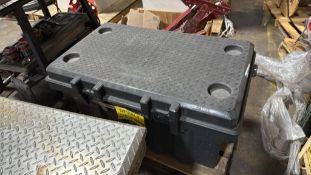 Heavy Duty Storage Bin w/ DeWalt Chop Saw