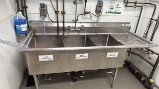 Commercial SS 3-Compartment Sink