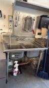 SS 2-Bin Vegetable Wash Sink w/ Ecolab Produce Treatment System