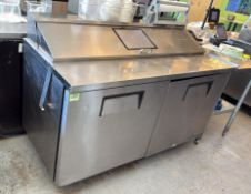 True 2-Door Refrigerated Deli Prep Table