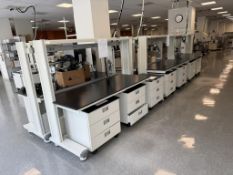Rolling Lab Benches w/Electricity Outlet Bars