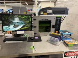 2019 KEYENCE ML-Z9610 / ML-Z9600 3-Axis CO2 Laser Marking System w/ Enclosure & Workstation