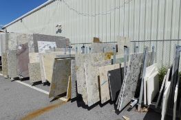 Assorted Granite Slabs w- Rack