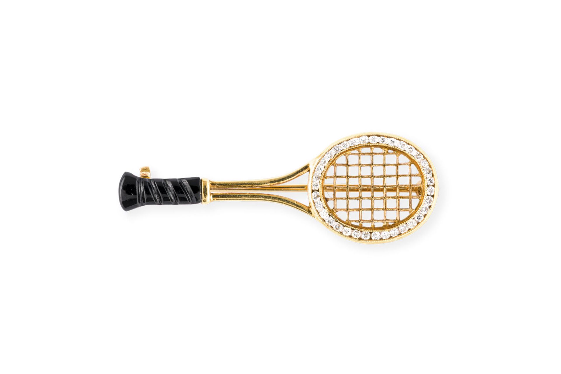 TENNISSCHLÄGER BROSCHE