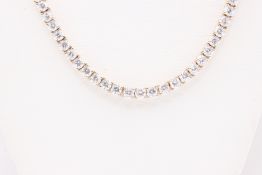 15.00ct Lab Grown Line Necklace D/F Colour VS1/VS2 Clarity Round Brilliant Cut - 9kt Yellow Gold