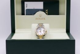 Rolex Oyster Perpetual Date Just 2007 31mm Automatic Mother of Pearl & Diamond - Steel & Yellow Gold