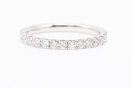 Natural 0.46ct Diamond Half Eternity Ring - Platinum
