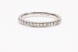 Platinum Full 38 Diamonds Pave Wedding Band 0.38ct