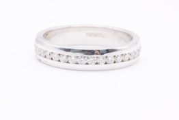 Natural 0.72ct Diamond Full Eternity Ring - 18k White Gold