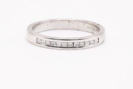 Natural 0.18ct Princess Cut Eternity Ring - Platinum