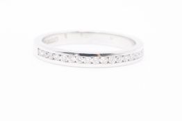 Natural 0.18ct Half Eternity Diamond Ring - Platinum