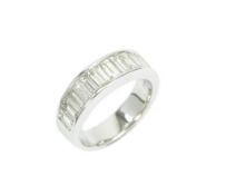 Natural 1.41ct Diamond Set Eternity Ring G Colour VS2 Clarity Baguette - Platinum