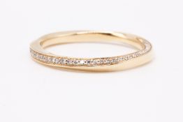 Full Diamond 0.19ct Concave Band 18k Rose Gold Size M * CAN NOT BE SIZED