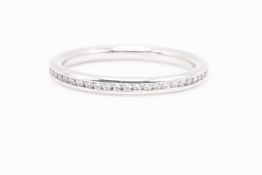 Natural 0.16ct Diamond Half Eternity Ring - Platinum