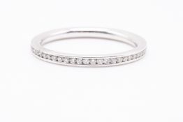 Natural 0.33ct Diamond Full Eternity Ring - 18k White Gold