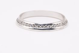 Natural 0.43ct Full Eternity Diamond Ring - 18k White Gold