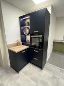 Noventa Indigo Blue Kitchen Display With Appliances, Hardware And Accessories
