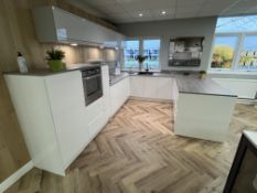 Helsinki Gloss White & Haze Kitchen Display With Appliances, Hardware And Accessories