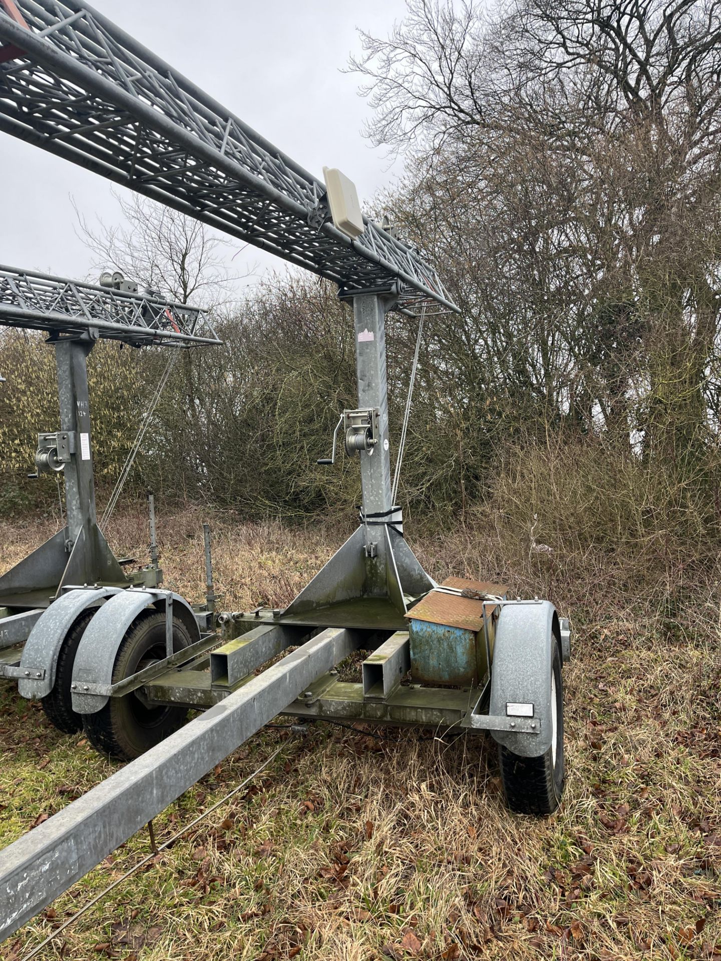 Versatower 30m Lattice Tower with Knott KRV20 Trailer with Warrior Winches Winch. LOCATION: Popham - Image 3 of 7
