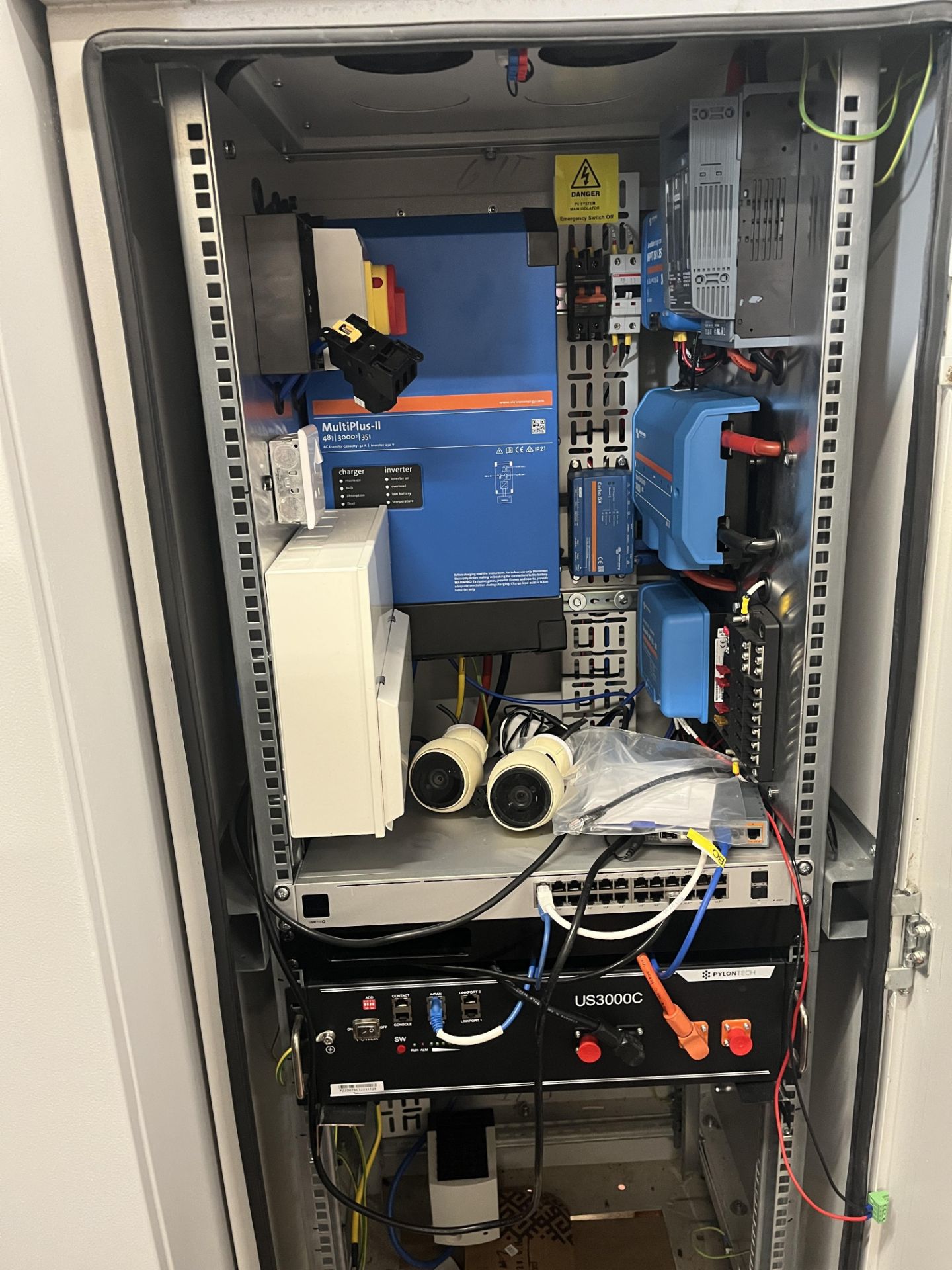 Tall Server Cabinet Comprising Pylontech US3000C Battery, Victron ...