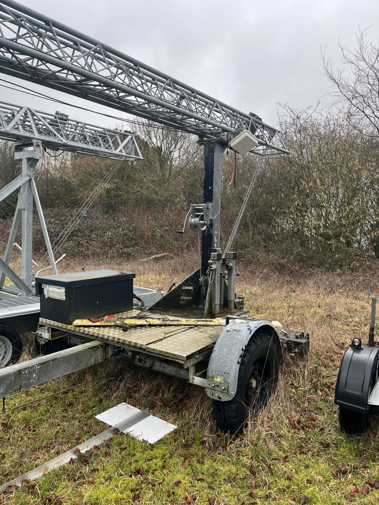 Versatower 18m Lattice Tower on Elliot Group Trailer with Fitted Warrior Winches Winch and Zyxel Box - Image 5 of 8
