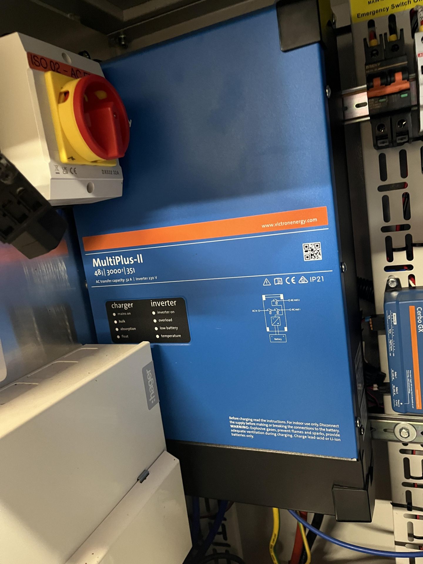 Tall Server Cabinet Comprising Pylontech US3000C Battery, Victron ...