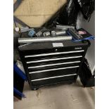 Halfords 5-Drawer Tool Cabinet with Contents & Key. LOCATION: Overton