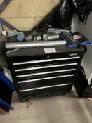 Halfords 5-Drawer Tool Cabinet with Contents & Key. LOCATION: Overton