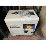 Hyundai DHY8000SELR Diesel Generator. LOCATION: Overton
