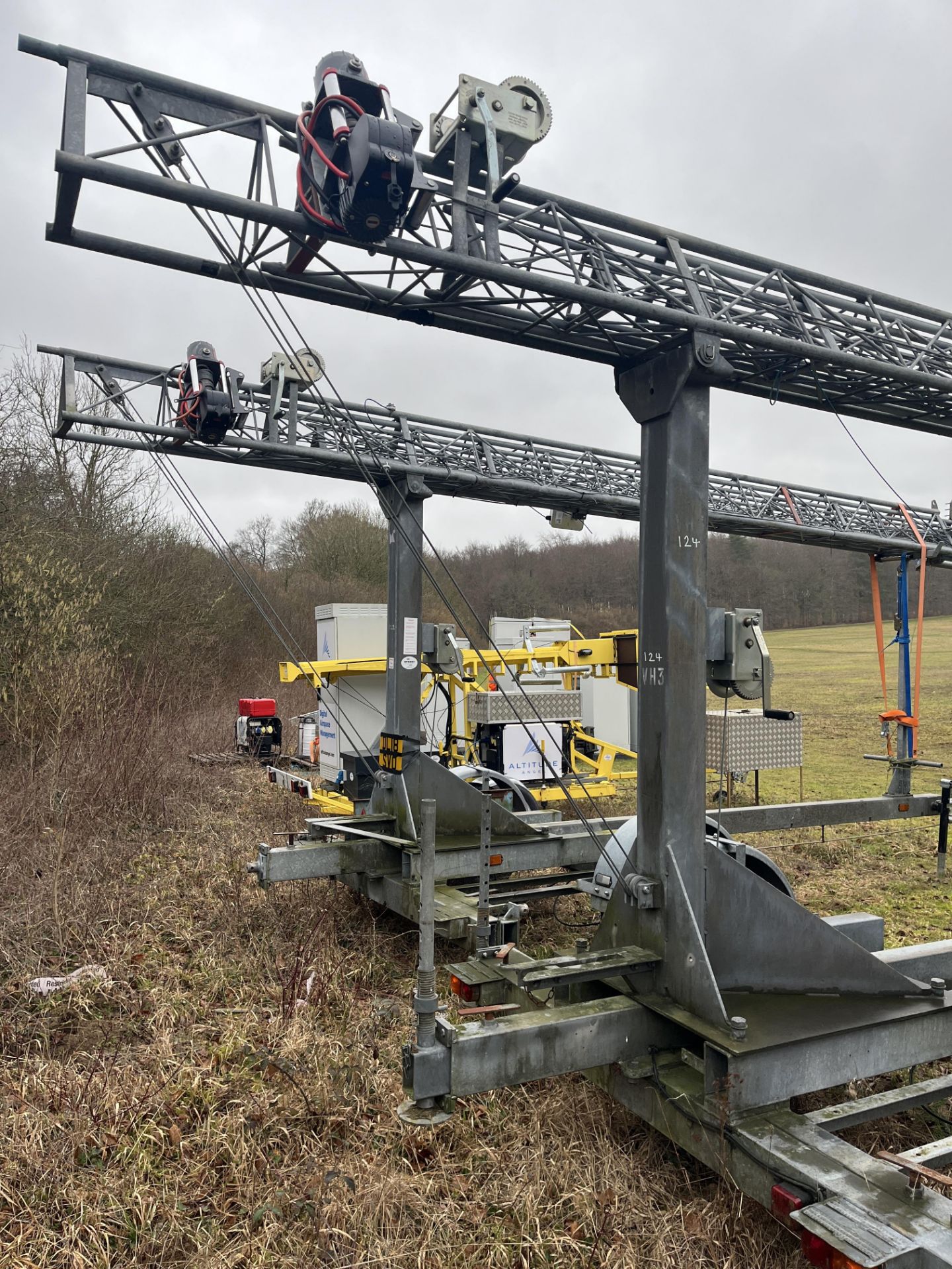 Versatower 30m Lattice Tower on Strumech Versatower M100 Trailer with Warrior Winches Winch. Locatio - Image 6 of 8