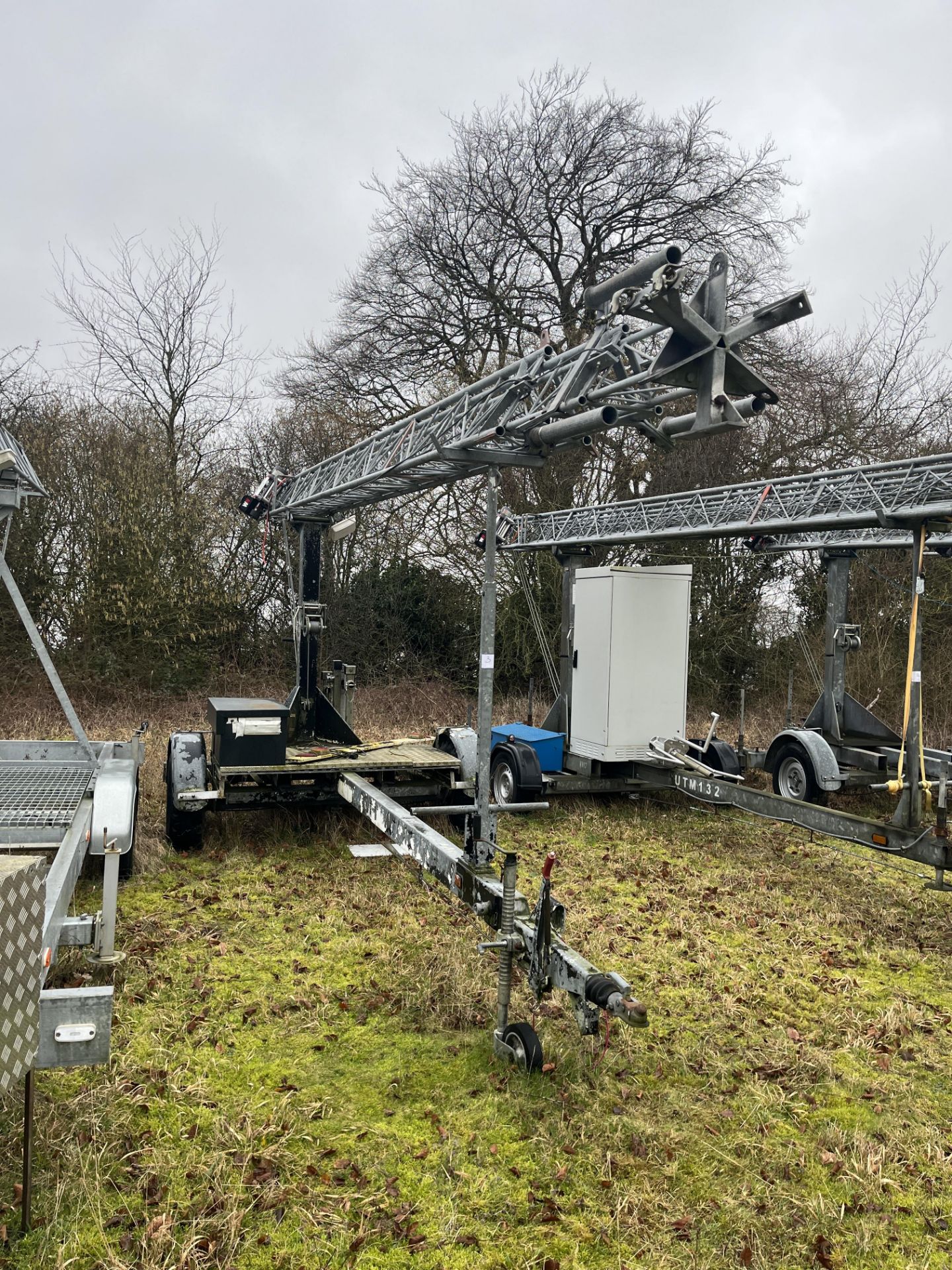 Versatower 18m Lattice Tower on Elliot Group Trailer with Fitted Warrior Winches Winch and Zyxel Box
