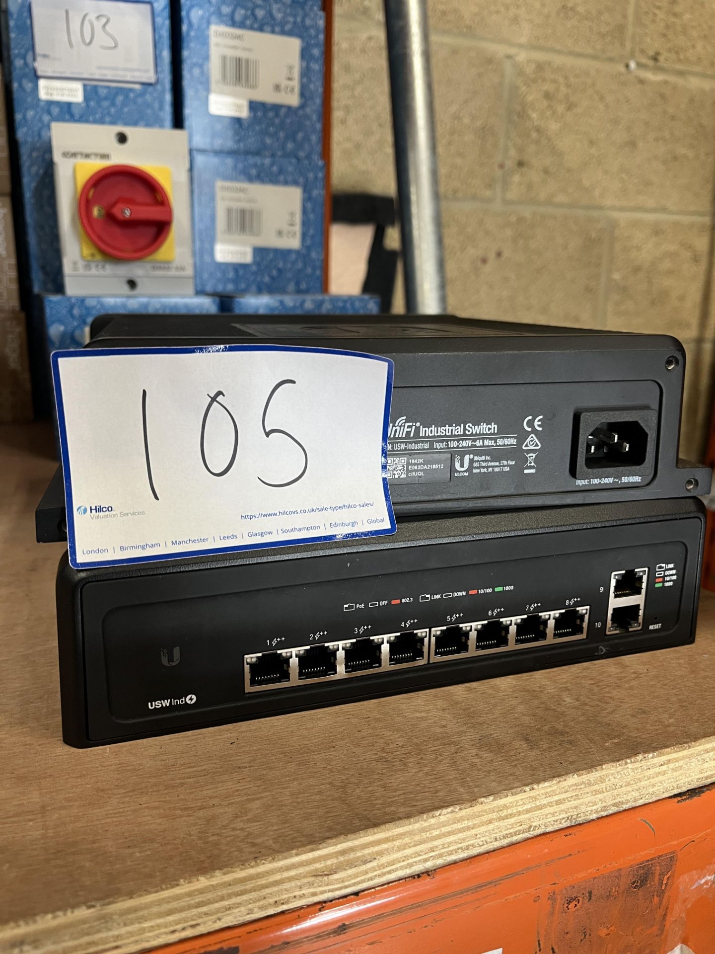 2 x Unifi USW-Industrial 10 Way Switch. LOCATION: Overton