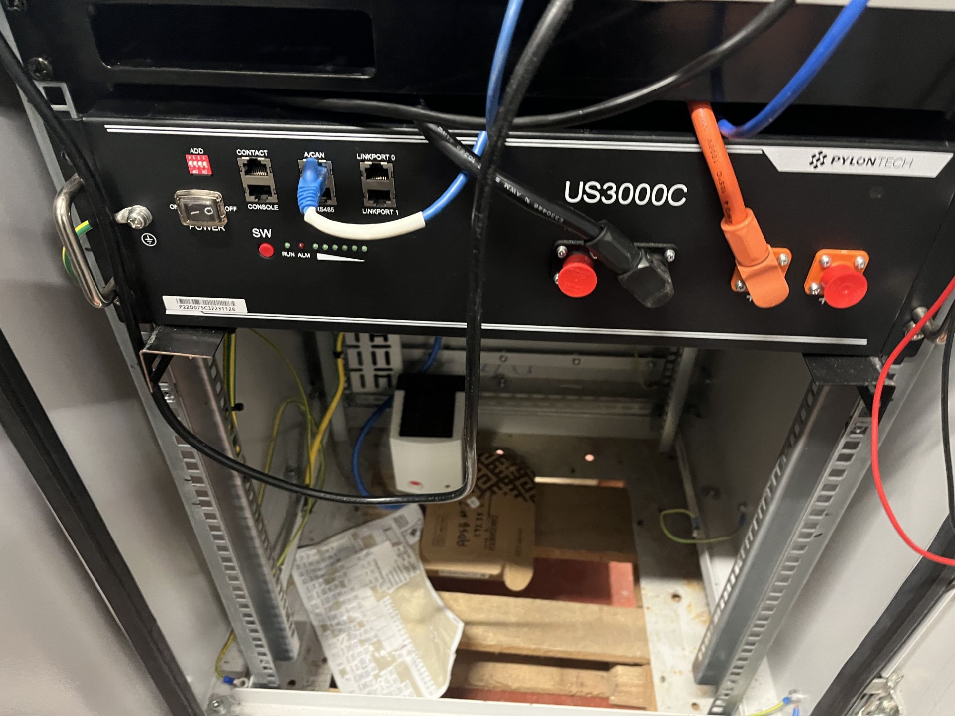 Tall Server Cabinet Comprising Pylontech US3000C Battery, Victron ...