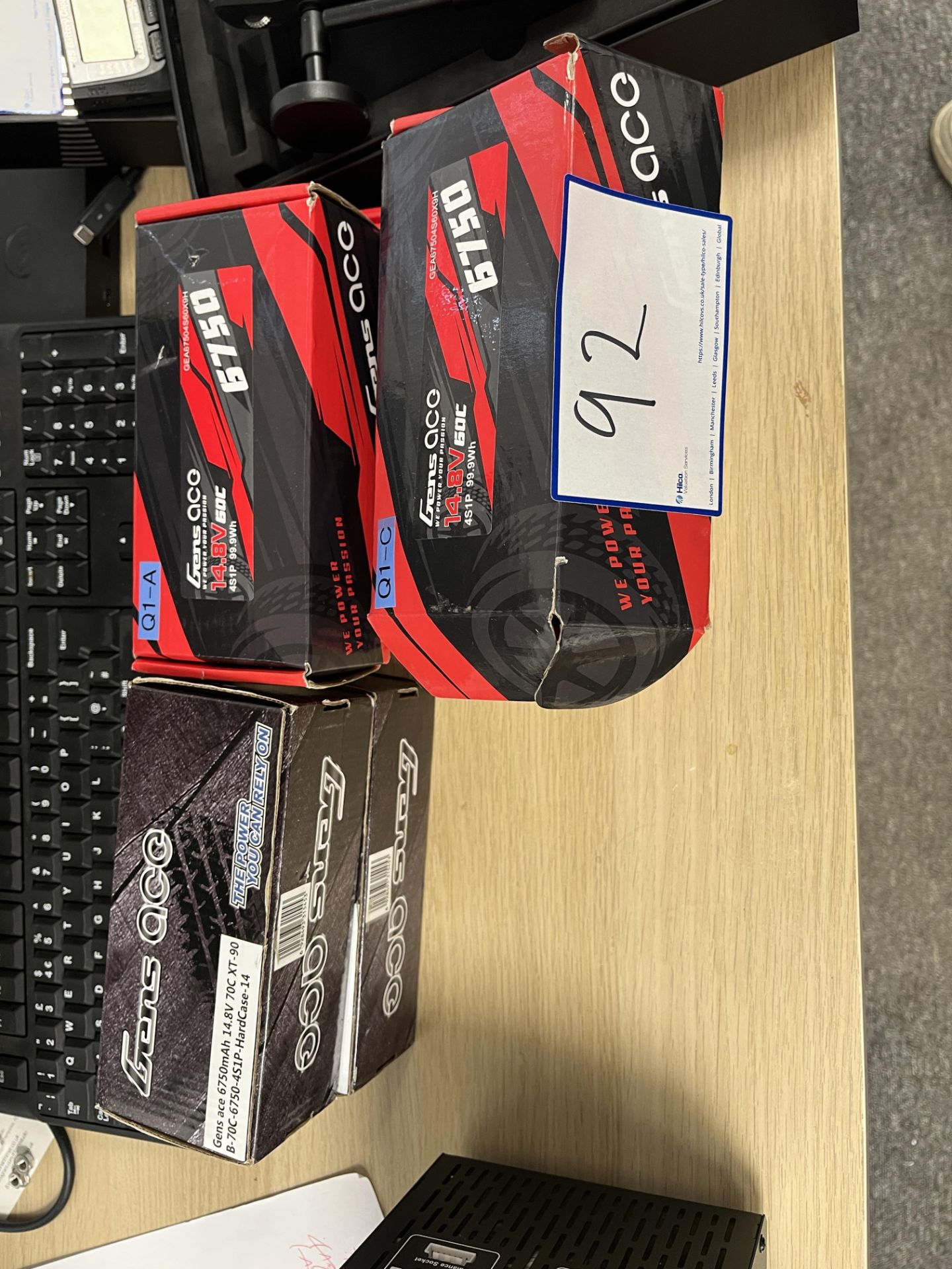 4 x Gens ACE 14.8v 60c 4S1P 99.9Wh 6750 Batteries, 2 x Gens ACE 14.8v 60c 4S1P 99.9Wh 6750 Hardcase.