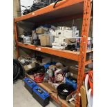 Contents of Racking Comprising a Quantity of Miscellaneous Items to Include Cable, Batteries