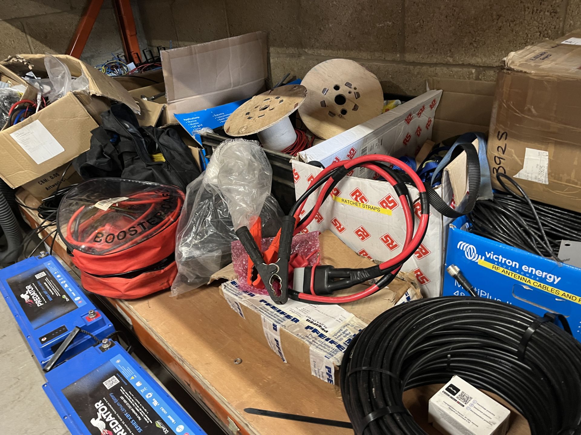 Contents of Racking Comprising a Quantity of Miscellaneous Items to Include Cable, Batteries - Image 4 of 11