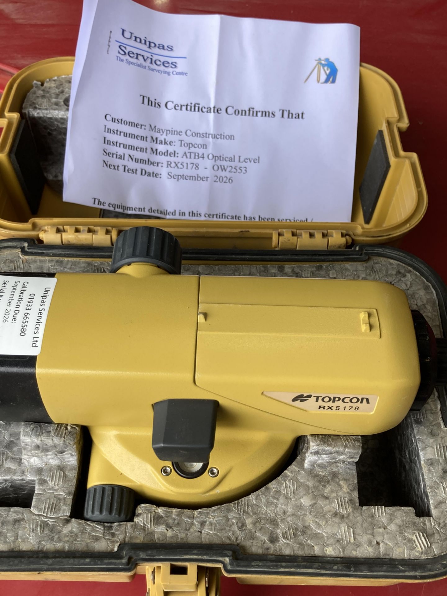 1: TOPCON, ATB4, Builders Level. Seral No. RX5178-OW2553 - Image 2 of 2