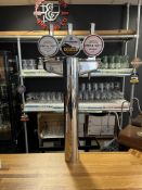 Chrome 3-Faucet Beer Tap Tower