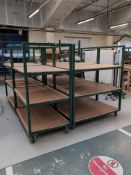 5; Sealey Green Metal 3-Tier Wheeled Trolley Units
