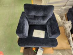 Navy Chenille Large Single Sofa