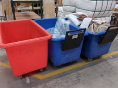 3: Mobile Bins (2 x Blue, 1 x Red)