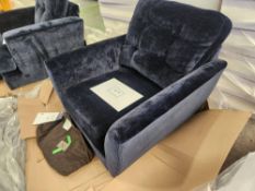 Navy Chenille Large Single Sofa