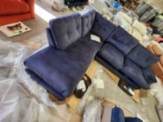 Luxury Chenille Navy Large Corner Sofa